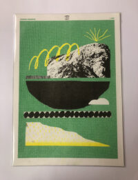 A3 three colour riso print on Context Natural 170gsm paper backed with Cairn 1mm backboard and wrapped in 90% recycled polythene bag